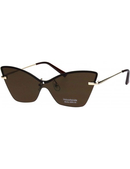 Shield Womens Panel Shield Lens Futuristic Gothic Cat Eye Sunglasses - Brown - CT18QI55D8K $16.85