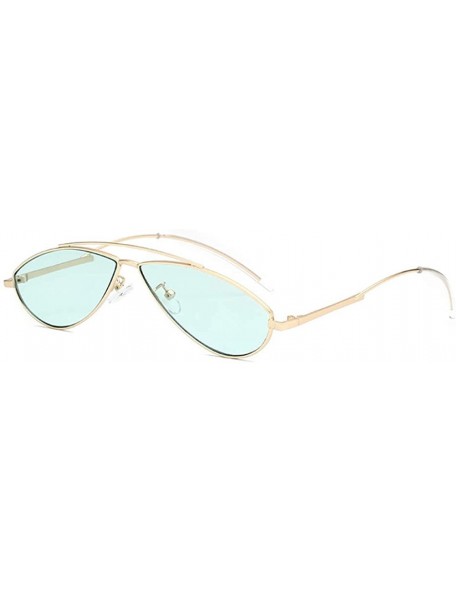 Cat Eye Women Retro Cat Eye Style Small Frame Suncreen Sunglasses - Gold Frame Green Lens - C318WTASNX3 $9.02