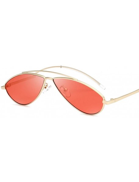 Cat Eye Women Retro Cat Eye Style Small Frame Suncreen Sunglasses - Gold Frame Green Lens - C318WTASNX3 $9.02