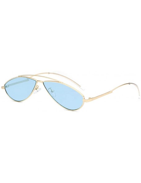 Cat Eye Women Retro Cat Eye Style Small Frame Suncreen Sunglasses - Gold Frame Green Lens - C318WTASNX3 $9.02