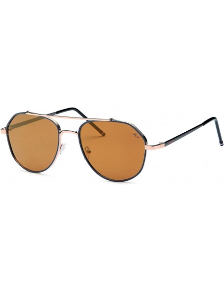 Aviator Modern Aviator Metal Unisex Sunglasses - Gold-gray - CY18G2XKQTW $12.56