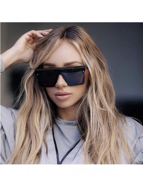 Goggle Vintage Ovesized Sunglasses Women Shades Luxury RimlSquare Sun Glasses Men Black Dames - K32446-c7bluegray - CW199CGO7...