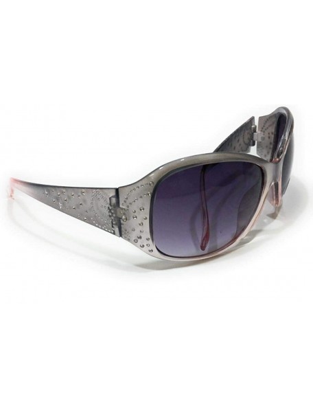 Butterfly Faux Rhinestone Butterfly Womens Ladies Western Bling Sunglasses + Case - Gray Silver Mauve - CW18IDKXA86 $12.26