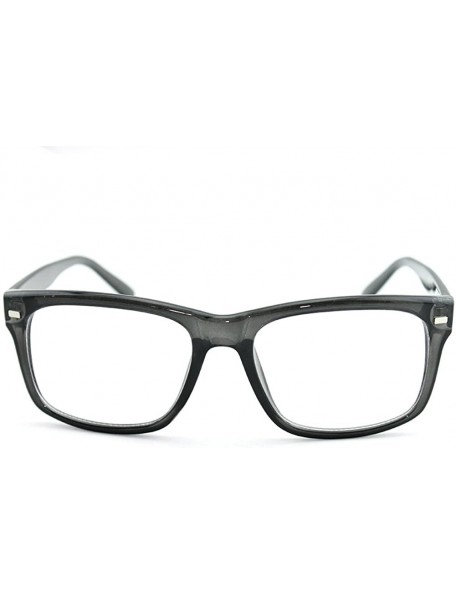 Oversized "The Tom" Thick Frame Clear Lens Fashion Glasses - Grey - C411Z2T38BJ $11.23