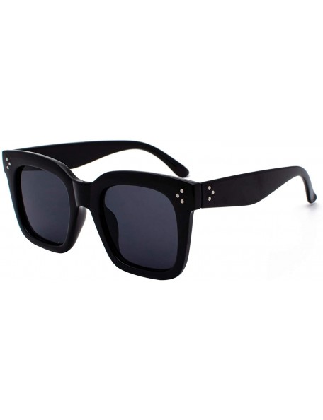 Square Vintage Retro Square Sunglasses for Women Luxury Designer Sun Glasses Eyewear - Black Frame/Grey Lens - CY196UOW8Q9 $9.83