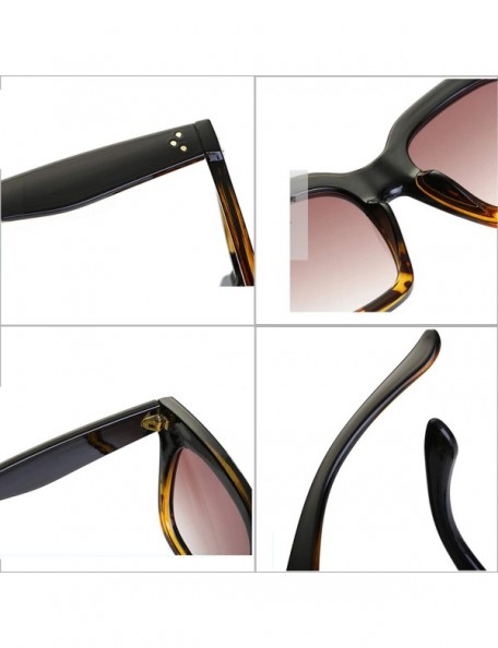 Square Vintage Retro Square Sunglasses for Women Luxury Designer Sun Glasses Eyewear - Black Frame/Grey Lens - CY196UOW8Q9 $9.83
