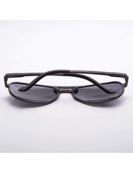 Aviator Classic Polarized Aviator Sunglasses for Men and Women 100% UV Protection - Gun Frame Blue Lens03 - CY18H40C4CN $9.36