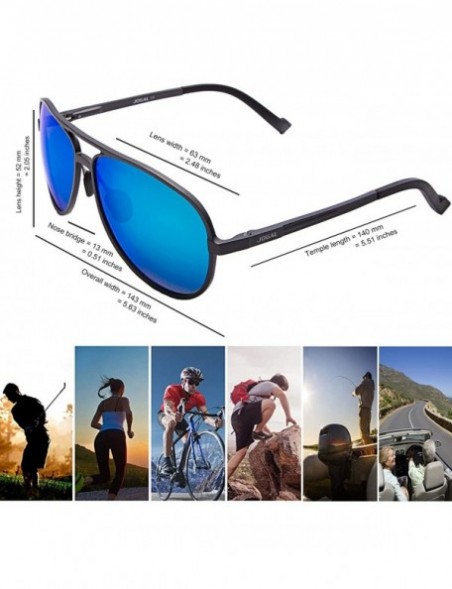 Aviator Classic Polarized Aviator Sunglasses for Men and Women 100% UV Protection - Gun Frame Blue Lens03 - CY18H40C4CN $9.36