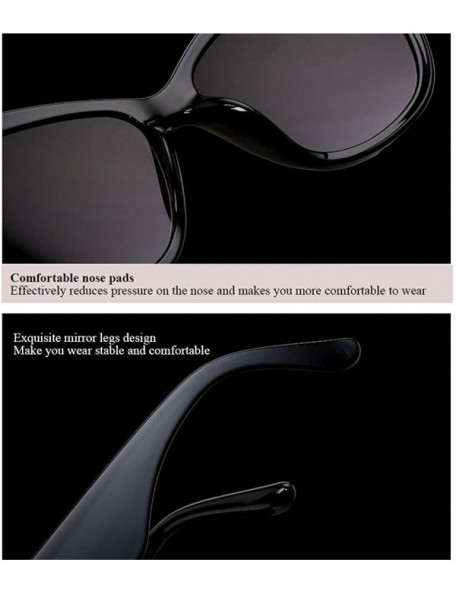 Oversized Oversized Frame Lady Travel Beach Sun Protect Sunglasses with Lanyard Chain - Black&transparent - CU18CYMA352 $16.69