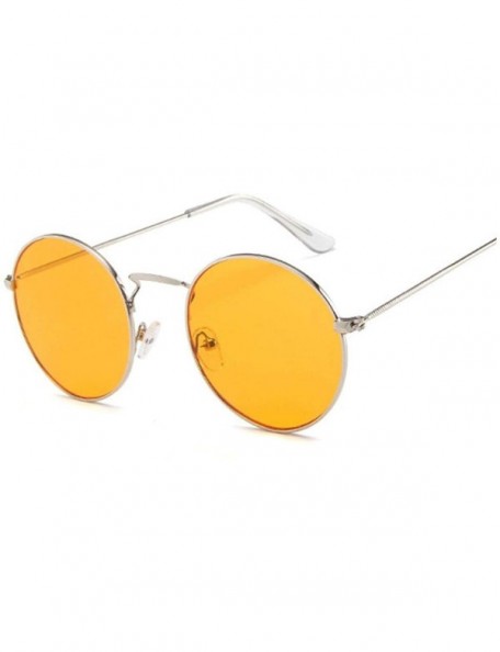 Oval Vintage Classic Metal Round Sunglasses Women Small New Retro Red Orange Pink Clear Glasses Shades UV400 - CS199CGTLYZ $5...