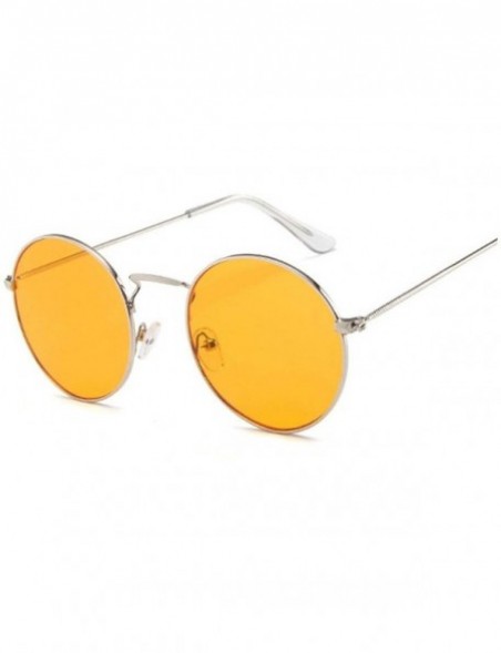 Oval Vintage Classic Metal Round Sunglasses Women Small New Retro Red Orange Pink Clear Glasses Shades UV400 - CS199CGTLYZ $2...