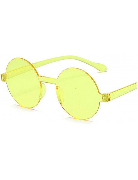 Goggle Round Sunglasses Women Vintage Classic Hip Hop Style Sun Glasses Female Brand Designer Frame Feminino - Yellow - CP198...