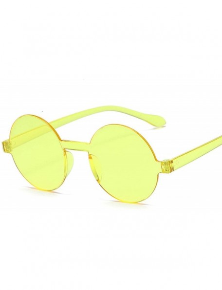 Goggle Round Sunglasses Women Vintage Classic Hip Hop Style Sun Glasses Female Brand Designer Frame Feminino - Yellow - CP198...