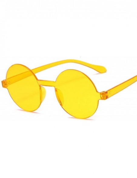 Goggle Round Sunglasses Women Vintage Classic Hip Hop Style Sun Glasses Female Brand Designer Frame Feminino - Yellow - CP198...