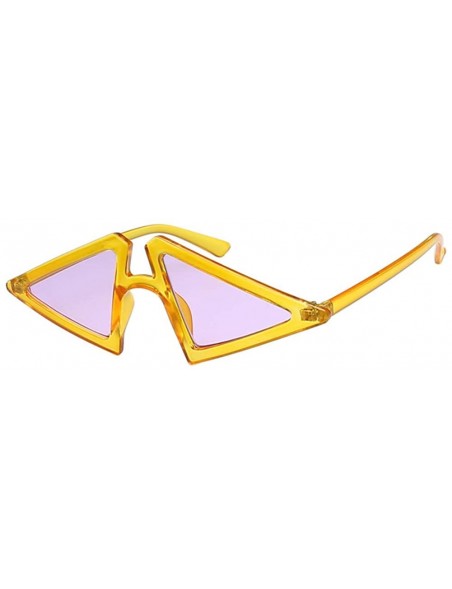 Sport Fashion Accessories for Fashion Chic Retro Triangle Outdoor Sports UV400 Sunglasses - Yellow Purple Lens - CG194TEQE5G ...