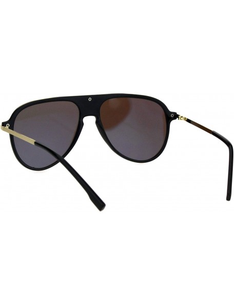 Sport Mens Flat Top Plastic Racer Keyhole Mod Sunglasses - Black Blue Mirror - C018HIADKHY $9.63