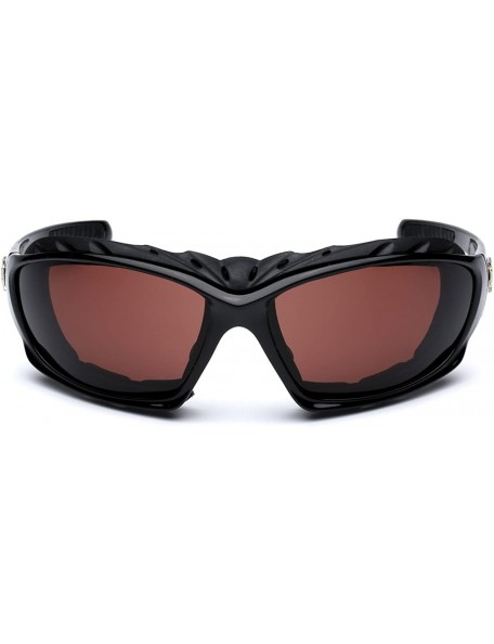 Goggle Oversized Men's Sport Padded Motorcycle Bikers Sunglasses - Black - Brown - CG11P3ROHR9 $10.49