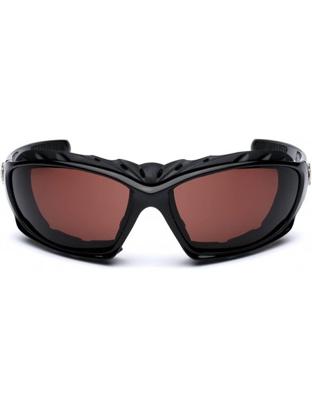 Goggle Oversized Men's Sport Padded Motorcycle Bikers Sunglasses - Black - Brown - CG11P3ROHR9 $10.49