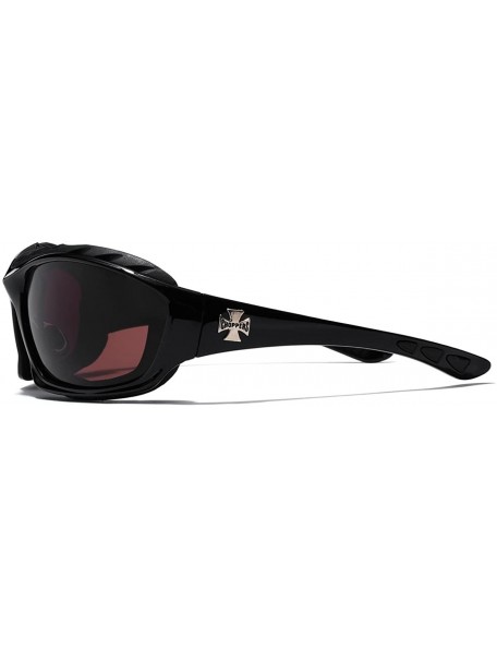 Goggle Oversized Men's Sport Padded Motorcycle Bikers Sunglasses - Black - Brown - CG11P3ROHR9 $10.49