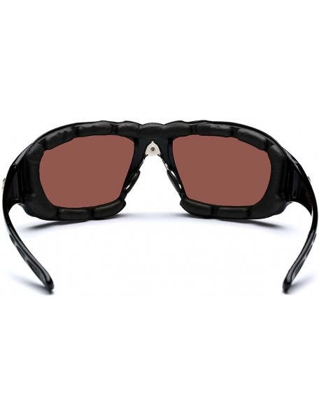 Goggle Oversized Men's Sport Padded Motorcycle Bikers Sunglasses - Black - Brown - CG11P3ROHR9 $10.49