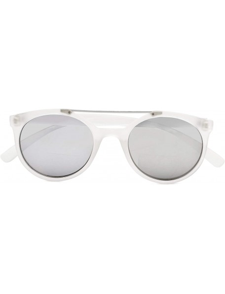 Round Plastic Bifocal Reading Sunglasses Round Style For Women - Silver-mirror - CI18R5SXDD4 $16.17