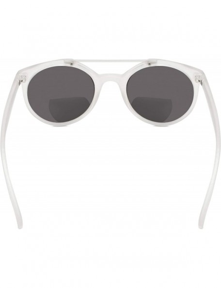 Round Plastic Bifocal Reading Sunglasses Round Style For Women - Silver-mirror - CI18R5SXDD4 $16.17