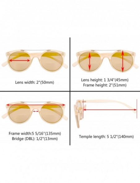 Round Plastic Bifocal Reading Sunglasses Round Style For Women - Silver-mirror - CI18R5SXDD4 $16.17