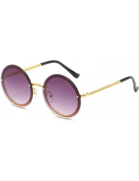 Goggle Round Sunglasses Women Luxury RimlShades Europe Popular Ins Sun Glasses Lunettes De Sol Femme - Gold Pink - C1199CEEE9...