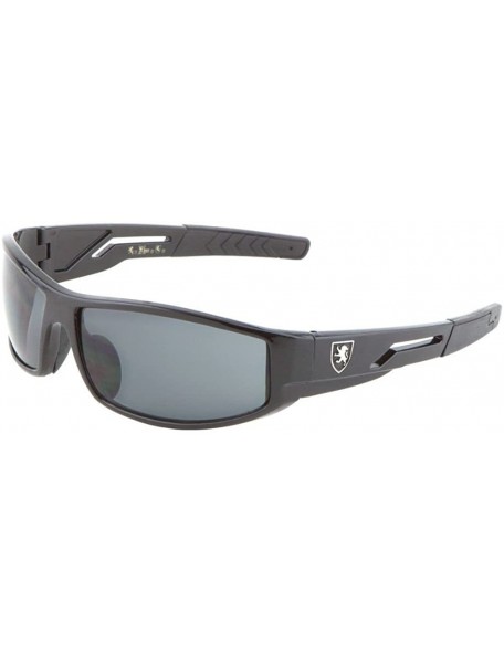Semi-rimless Slim Sport Wrap Around Sunglasses - Black Frame - CR18EWYMNHT $12.94