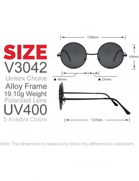 Round Classic Polarized Round Metal Sun Glasses Casual Sunglasses Women Retro UV400 Men Black Shades Trend Eyewear - CJ197Y6S...