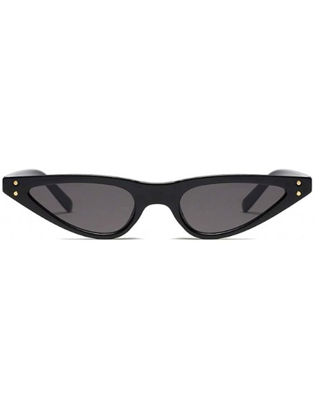 Cat Eye Small Frame Cat Eye Sunglasses for Women Rivet Eyewear UV400 - C6 Black Pink - CK1987AM2NK $11.25