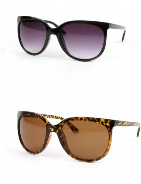Round Fashion Wayfarer Round style Vintage Sunglasses P2091 - 2 Pcs Black-gradientsmoke & Tortoise-brown - C211W9RQF7L $19.90