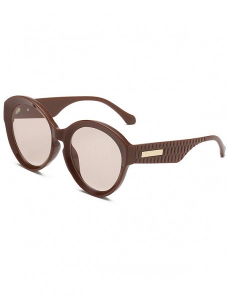 Rimless Classic Sunglasses For Women Man Round Frame Oversize Stripe Shades Anti-Glare Retro Wayfarer Sunglasses Eyewear - C1...