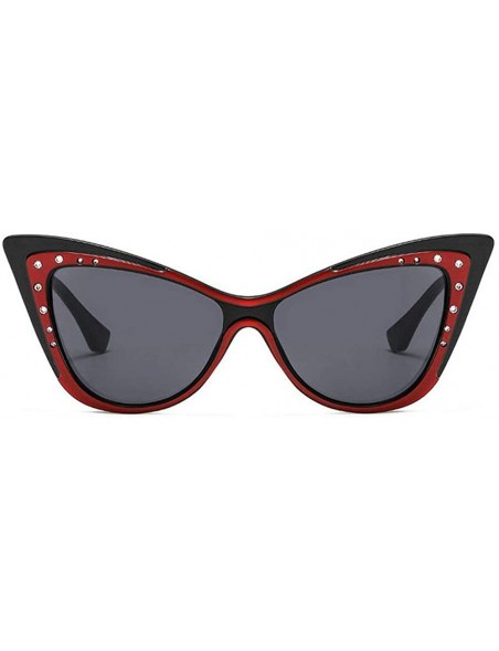 Butterfly 2019 Retro Women Cat Sunglasses Fashion Oversized Exaggeration Diamond Butterfly Party Sunglasses - CX18NHMQC98 $9.93
