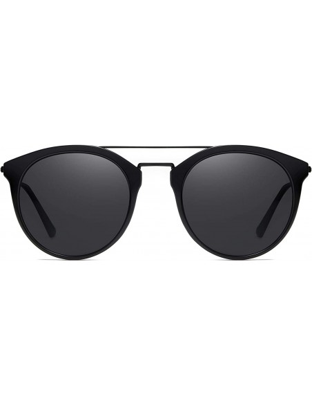 Round Vintage Round Frame Women Sunglasses TAC Polarized Lens UV400 Protection Outdoor Glasses - Black - CK197ZMI76W $12.28