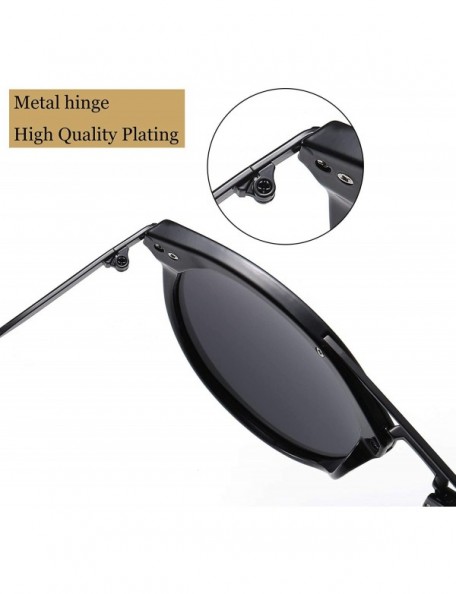 Round Vintage Round Frame Women Sunglasses TAC Polarized Lens UV400 Protection Outdoor Glasses - Black - CK197ZMI76W $12.28