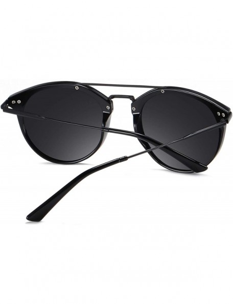 Round Vintage Round Frame Women Sunglasses TAC Polarized Lens UV400 Protection Outdoor Glasses - Black - CK197ZMI76W $12.28