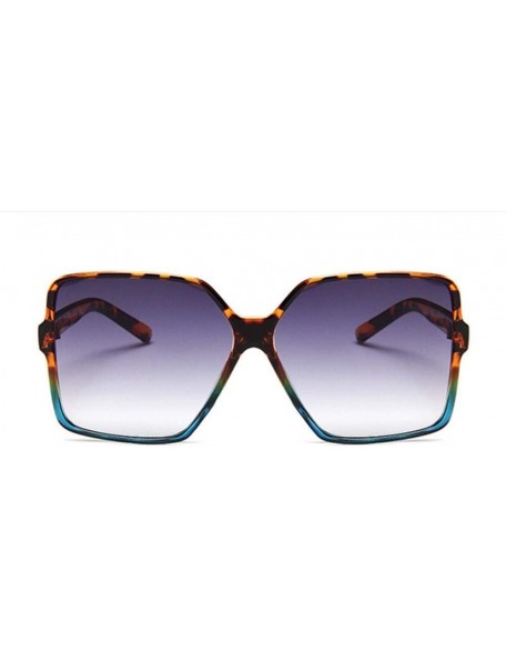 Oversized Fashion Oversize Sunglasses Gradient Plastic - Black Leopard - CR19985YQLM $17.34