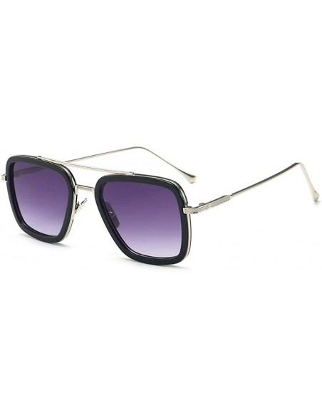 Square Sunglasses sunglasses Europe and the United States square men's flat mirror sunglasses sunglasses - C018X3Y4EIS $34.06