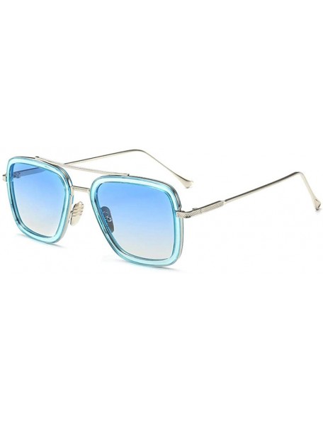 Square Sunglasses sunglasses Europe and the United States square men's flat mirror sunglasses sunglasses - C018X3Y4EIS $34.06