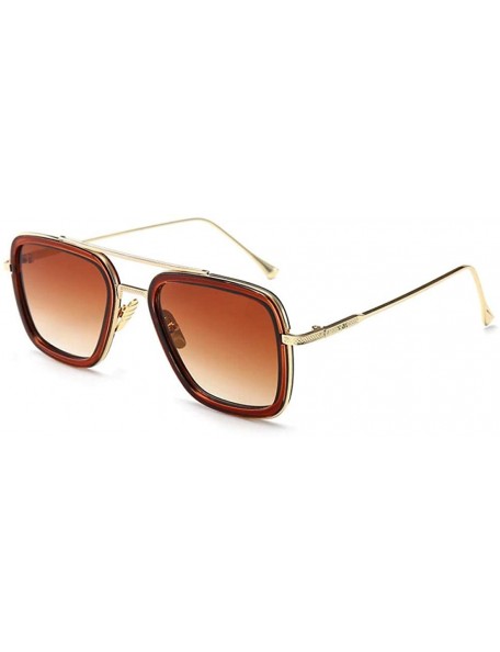 Square Sunglasses sunglasses Europe and the United States square men's flat mirror sunglasses sunglasses - C018X3Y4EIS $34.06