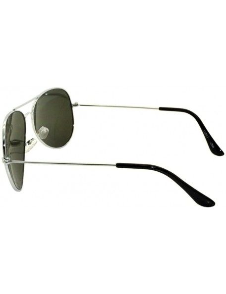 Aviator Classic Aviator Style Colored Lens Sunglasses Metal Frame - \ Silver Frame - CU11T4W59UD $9.38