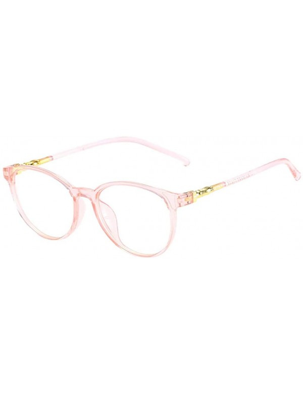 Round Vintage Sunglasses-Unisex Square Non-prescription Glasses Clear Lens Eyewear - Pink - CE18RIXRAU8 $8.24