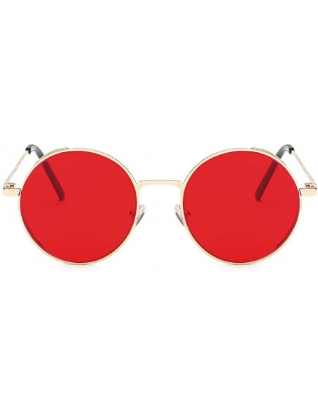 Rimless Small Round Polarized Sunglasses Retro Men Women Mirrored Lens Metal Frame Circle Sun Glasses Eyeglasses - D - C818YS...
