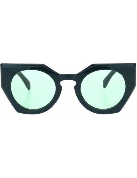 Cat Eye Womens Futuristic Squared Cat Eye Keyhole Plastic Sunglasses - All Green - C018HDD2E4D $11.30