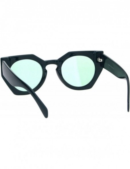 Cat Eye Womens Futuristic Squared Cat Eye Keyhole Plastic Sunglasses - All Green - C018HDD2E4D $11.30