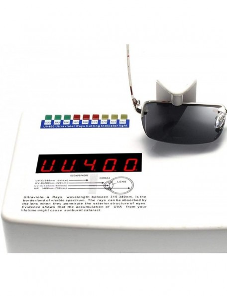 Rectangular Men's Rectangular Frameless Polarized Sunglasses UV400 Y8905 C1BOX - Y8905 C3box - C918XE0TLDK $14.41