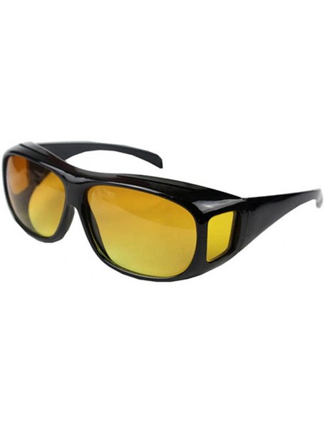 Rectangular Night Sight Night Driving Over Glasses UV Wind Protection - Yellow - CO1887EWL6C $7.61