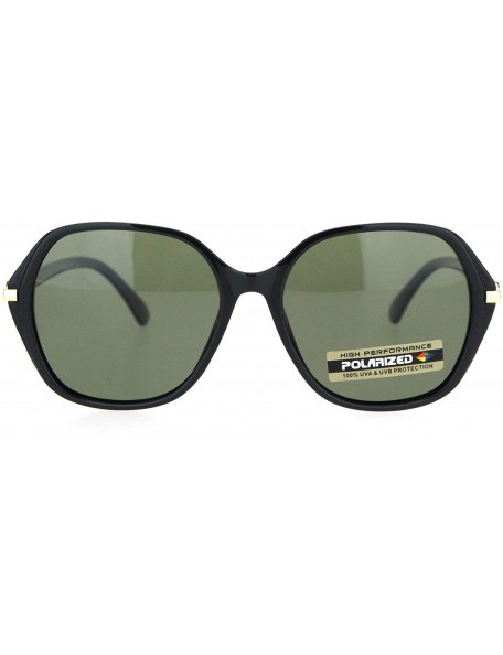 Butterfly Polarized Womens 90s Metal Jewel Hinge Plastic Butterfly Sunglasses - Black Gold Solid Green - CF18ONQDME7 $13.22