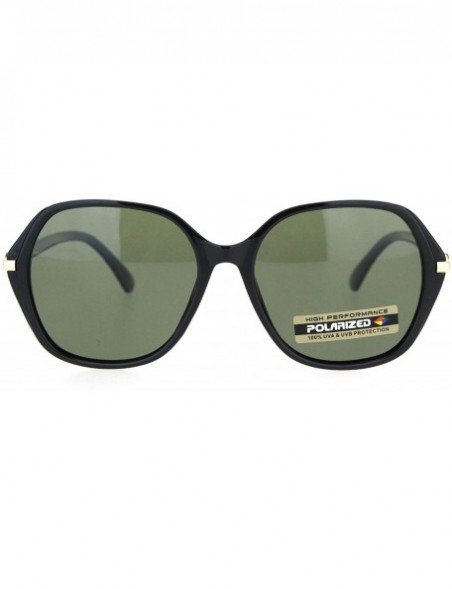 Butterfly Polarized Womens 90s Metal Jewel Hinge Plastic Butterfly Sunglasses - Black Gold Solid Green - CF18ONQDME7 $13.22